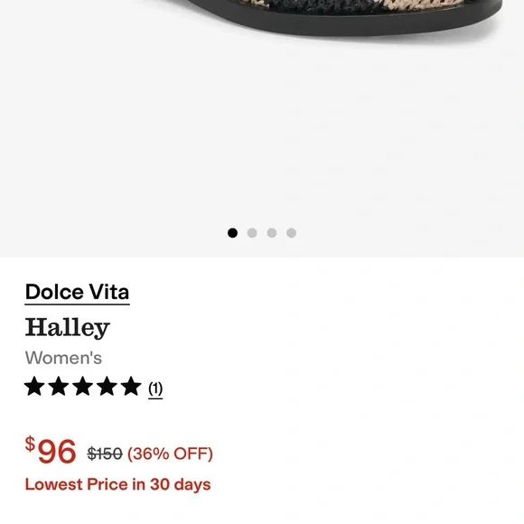 New, Dolce Vita Halley Black and Cream Patterned Loafers - Picture 6 of 8